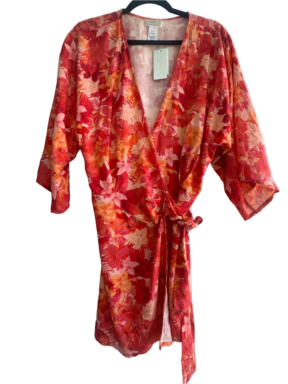Lspace Floral Wrap Dress Cover up